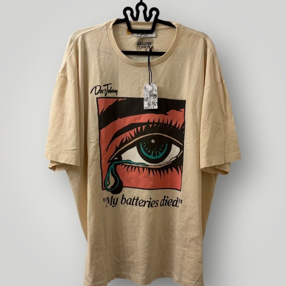 Gallery Dept. x Doc Johnson "My Batteries Died" T-Shirt Antique White XXL NWT